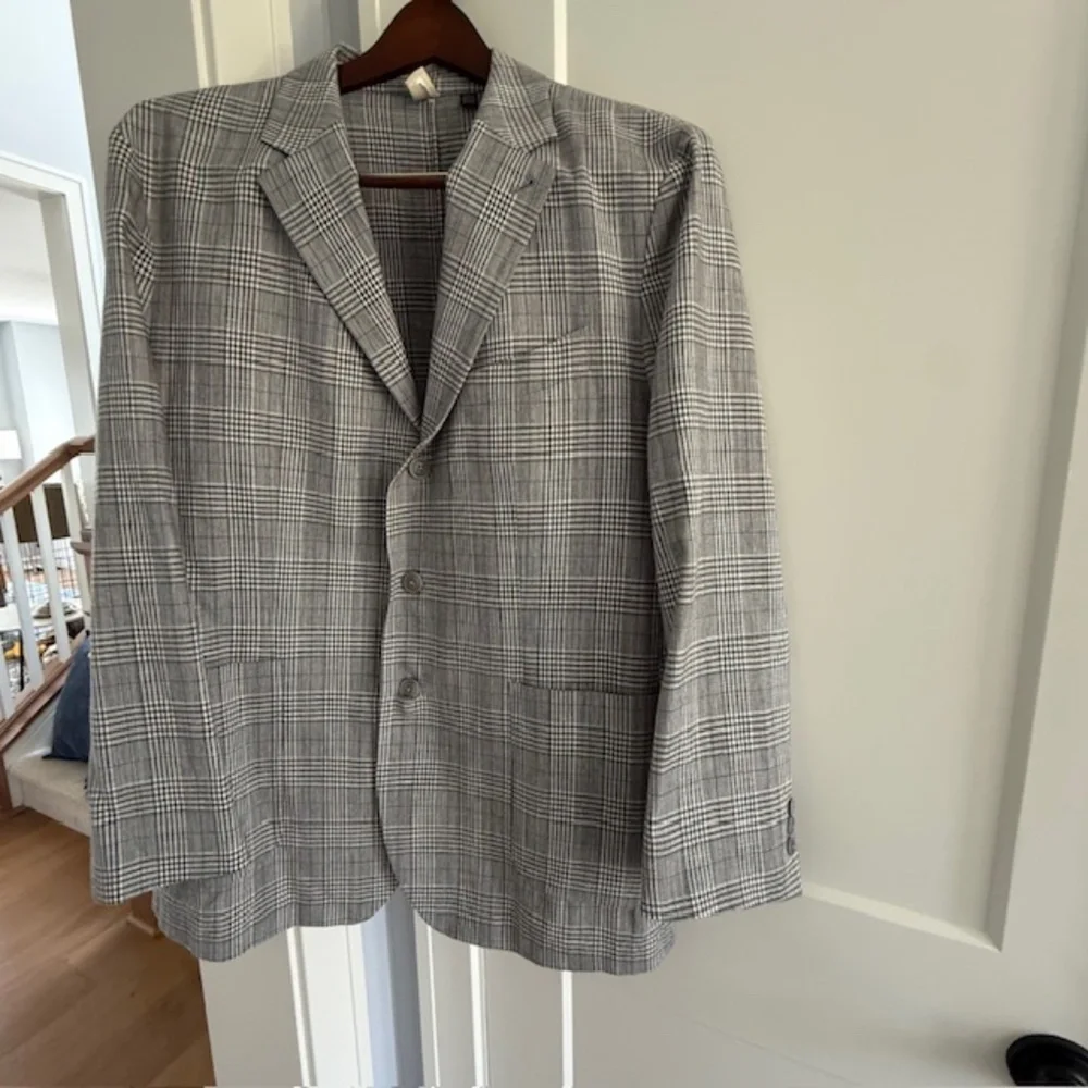 Ted Baker Endurance Blazer Men Gray Brown Blue Plaid Sport Suit Blazer US 46R